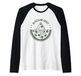 Funny Green Colored Theme - In Pizza We Crust Pizza Slice Raglan Baseball Tee