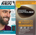 Moustache and Beard Dark Brown Dye + Control GX Grey Reducing 2-in-1 Shampoo &