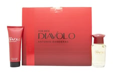 ANTONIO BANDERAS DIAVOLO FOR MEN GIFT SET 50ML EDT + 75ML AFTERSHAVE BALM. NEW