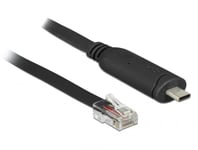 DeLOCK 63912 Black Series Cable 2 m USB Type-C RJ45 – Serial Cables (Black, 2 m,