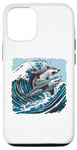 iPhone 15 Pro Opossum Riding Shark Kanagawa Wave Funny Possum Humor Case