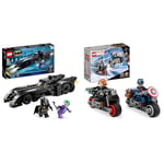 LEGO 76224 DC La Batmobile : Poursuite Entre Batman et Le Joker, Jouet de Voiture Batmobile 1989 & Marvel 76260 Les Motos de Black Widow et de Captain America, Jouet Avengers L'âge d'Ultron