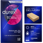 Durex Mutual Climax Condoms Silicone Lube Regular Fit 12s - Discreet PACKAGING