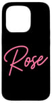 Coque pour iPhone 15 Pro Rose Nom Femme Mignon Fille Élégante Femme Amour Manuscrite