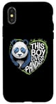 iPhone X/XS This Boy Loves Pandas Cute Panda Bear Valentines Day Case