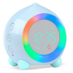PROKING Alarm Clock for Kids Digital Sunrise Simulator Alarm Clock Bedside Mains Powered for Girls Boys Bedroom LED Silent Alarm Clock(Blue)