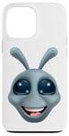 Coque pour iPhone 13 Pro Max Alien Gris Gris Fun Personnage de dessin animé drôle