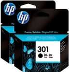 2X HP Deskjet 1000 Printer Ink Cartridge Genuine Original 301 Black CH561E 3050a