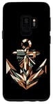 Coque pour Galaxy S9 Symbole de la mer ancre cool dans le style art cubisme Noël