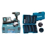 Perceuse visseuse 18V LXT (2x5,0 Ah) en MAKPAC - MAKITA DDF485RTJ & B-28606 Assortiment d'embouts 37 pieces