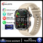 2024 Outdoor Smart Watch Miesten 2,01" Näyttö 3At Vedenpitävä Kello Bluetooth Call Ai Voice Sport Älykello Android Xiaomi Ios_Silicone Khaki_3TAM Waterproof