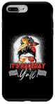 Coque pour iPhone 7 Plus/8 Plus Its Raceday Yall Dirt Track Racing Car Lover Messy Bun