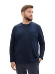 TOM TAILOR Men's 1039954 Classic Long-Sleeved Shirt with Chest Pocket, 10668-Sky Captain Blue, 4XL