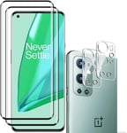 Protecteur D'écran Pour Oneplus 9 Pro Hd + Protecteur D'objectif D'appareil Photo, Lot De 2 + 2 Prise En Charge Du Déverrouillage Par Empreinte Digitale, Couverture Complète 3d, Dureté 9h, Résistance Aux Rayures, Compatible Avec Oneplus 9