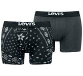 Lot de 2 boxers fermés classiques Levi's® en coton stretch anthracite et à motifs