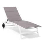 Bain de soleil Limala Acier/Aluminium Textilene 150 kg mobile