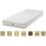 Provence Literie - Lot de 2 matelas contact latex 70% Naturel 90x190 x 21 cm Souple - Déhoussable Housse Lavable - 7 Zones de Confort - ame