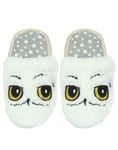 Harry Potter Hedwig Owl White Plush Girl's Slip-on Mule Slippers