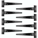 Lot De 8 Charnières En t Résistantes Pour Abri De Jardin En Bois Et Acier Inoxydable Noir 20,3 Cm - Aiducho