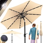 KESSER® Parasol balcon LED solaire avec manivelle Housse de protection 2en1 incluse Sac de transport Parasol de jardin Parasol pour balcon jardin &