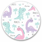 2 x Vinyl Stickers 20cm - Adorable Princess Dinosaurs Cool Gift #3583