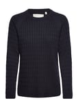 Cable Knit C-Neck Navy GANT