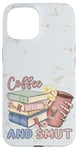 Coque pour iPhone 15 Funny Coffee and Smut Bookworm Librarian Skeleton Retro Cute