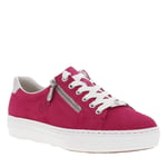 Baskets basses FEMME RIEKER® en cuir nubuck fuchsia et à lacets