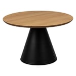 Table basse ronde en bois ø65cm - Bois clair et noir - PARIDES