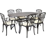 Garden Cast Aluminium Stamford 7 Piece Furniture Set With Cushions