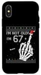 Coque pour iPhone X/XS 67 + 1 Flip Off Middle Finger - Funny Skull 68th Birthday