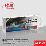 Icm 3029 - Acrylic Paint Set for Ships of the Kriegsmarine 6 x 12 Ml - New