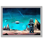 Forbidden Planet Space Stars Sci Fi USA A4 Artwork Framed Wall Art Print