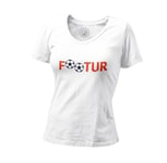 T-Shirt Femme Col V Footur Football Future Sport Foot Ballon