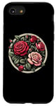 Coque pour iPhone SE (2020) / 7 / 8 Rose florale botanique, style bohème minimaliste, roses d'amour