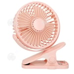 INN® Clip Fan 360 roterande USB-laddningsfläkt Rosa 3-hastighets bärbar sovsal Silen skrivbordsfläkt