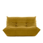 Ligne Roset - Togo Small Settee, Fabric Cat. S Alcantara Curry - Michel Ducaroy - Gul - Tekstilmateriale/Skum