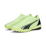 PUMA Ultra Match LL TT + Mid Jr Chaussure de Football, Fizzy Light-Parisian Night-Blue Glimmer, 34 EU