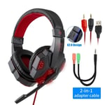 Casque de jeu st¿r¿o professionnel 9D avec microphone PC casque Gamer pour XBOX PS4 ordinateur portable t¿l¿phone accessoires de jeu-noir rouge PC t¿l¿phone_XINENGJI