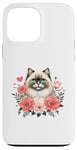 Coque pour iPhone 13 Pro Max Roses Flowers Himalayan Cat