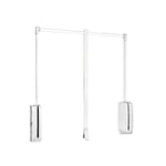 Emuca - Penderie rabattable pour armoire Sling, 450-600mm, Plastique blanc, Acier et Plastique.