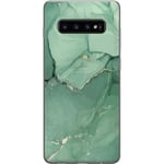 Samsung Galaxy S10 Gjennomsiktig Telefondeksel Grön Marmor