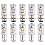 10X H6 Phare led Ampoules 12V Blanc 80W Ampoule Antibrouillard Auto Indicateur Lampe 6000K Parking