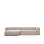 Kave Home Blok Sofa Chaise Lounge Venstre Beige