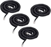 Câble Telephonique,Rj9 4P4C 2,5 Mètres Câbles Pour Téléphones Fixes,Câble Pour Combiné De Téléphone (Noir,Lot De 4)