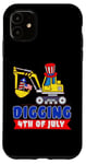 Coque pour iPhone 11 Drapeau américain amusant pour creuser le 4 juillet