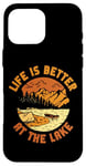 iPhone 16 Pro Max Rowing Row Boat Retro Vintage Life Is Better At The Lake Case