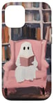 iPhone 12/12 Pro Cute Reading Ghost Pink Book Lover Bookish Library Art Case