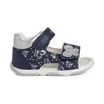 Geox Bébé Fille B Sandal Tapuz Girl Premiers Pas, Navy/Silver, 18 EU