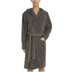 Tommy Hilfiger Cotton Hooded Bathrobe Grå bomull Large Herr